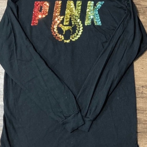 PINK Victoria's Secret rainbow ombré bling tshirt/ leggings outfit set S/M - Picture 5 of 12